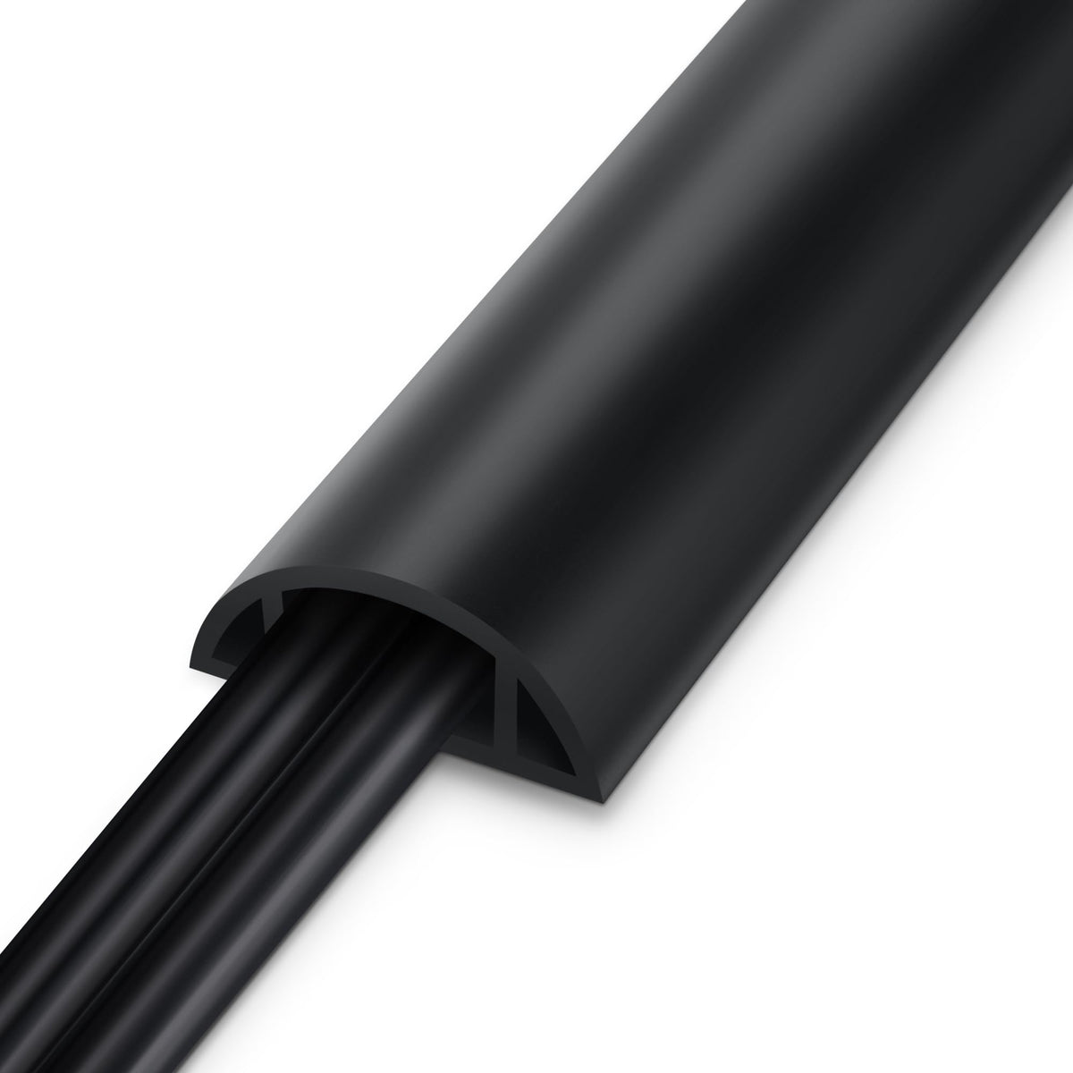 LZEOY 4ft Cord Cover for Wires on Floor, Grey Extension Cable Management, Hide Electrical Hider Protector, Cable Cavity: 0.78" W x 0.32" H