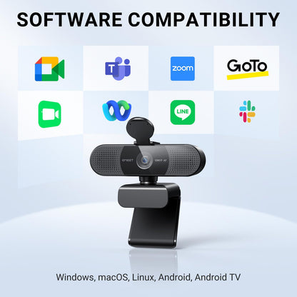 EMEET C960 AF 1080P Webcam for PC, Autofocus, 73° View Angle