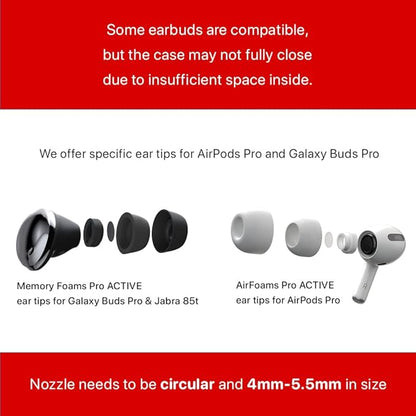 AirFoams Pro Universal Memory Foam Ear Tips with Silicone Shield Patented for Sony WF-1000XM5, WF-1000XM4, Powerbeats Pro 2, Beat Fit Pro, Beats Studio Buds Plus, Beats Flex. Replacement. (SML)