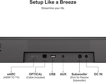 ULTIMEA 5.1ch Sound Bar with Dolby Atmos, Surround Sound System for TV, Sound Bar for Smart TV and Home Theater, App Control, TV Soundbar with Subwoofer, 2 Surround Speakers, HDMI eARC, Aura A50 Pro