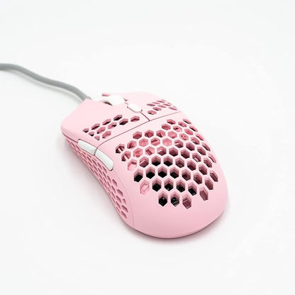 Gwolves Hati HTS Lightweight Honeycomb Wired Gaming Mouse,~52g,3389 Sensor,16,000 DPI, Low Latency,Anti-Interference,6 Programmable Buttons,On-Board Memory,PC/Mac and Laptop (Pink, HTS - Small)