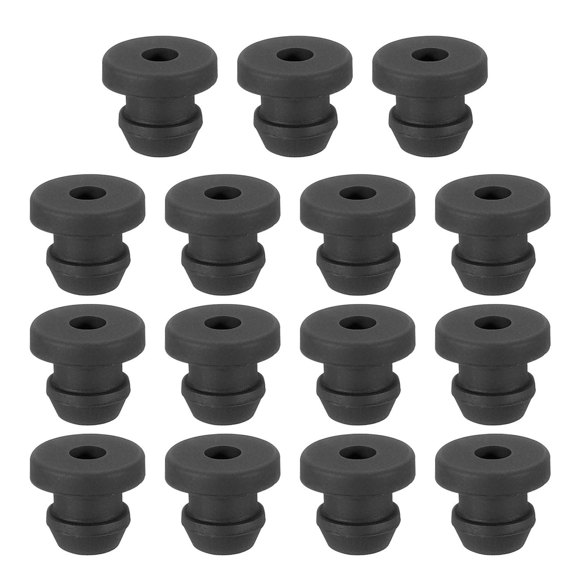 PATIKIL 32.6mm / 1-1/4 Inch Drill Hole,1 Inch ID Rubber Grommets, 3Pcs Top Hat Grommet for Wiring Eyelet Ring Gasket Automotive Firewall Cable Hole Plugs Wires Protection, Black