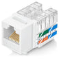 Everest 90° Angled RJ45 Cat6 Keystone Jacks 20-Pack in White - Slim Profile Female RJ45 Connectors - Cat 6 Keystone Jack - Compatible with 90° Angled Speed Termination Tool - easyJACK (B094WB91H3)