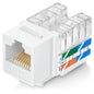 Everest 90 Degree RJ45 Cat6A Keystone Jacks Slim Profile 20-Pack Yellow