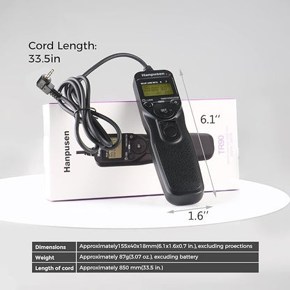 Camera Wired Intervalometer Remote Control - Cameras Timer Shutter Release for Canon 90D; for Olympus E-M1X E-M1-II E-M1-III E-M5-III; for Fuji;Replaces RS-60E3, Fujifilm RR-100 and Olympus RM-CB2