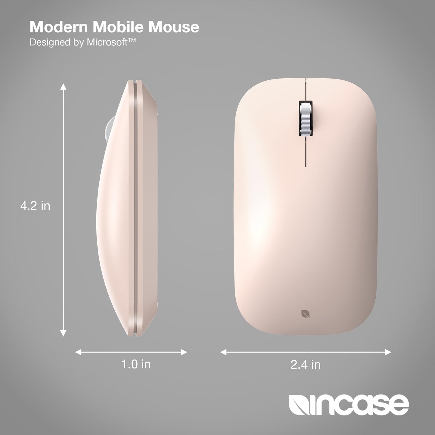 Incase Modern Mobile Mouse Designed by Microsoft, Wireless, Sandstone