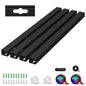 Cable Raceway - Magnetic Cable Management Under Desk with Upgraded Aesthetic Large Hole, Cord Organizer Kit for Hiding Computer, Gaming Desk, Network, Power Cord, TV - 8PCS 8x15.7in Black