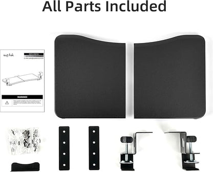suptek Small Keyboard Tray Under Desk Pull Out with C Clamp Mount, Computer Keyboard & Mouse Tray, 20 (24.2 Including Clamps) x 11.8 inch Slide-Out Platform Computer Drawer for Typing, Black, DSF1S