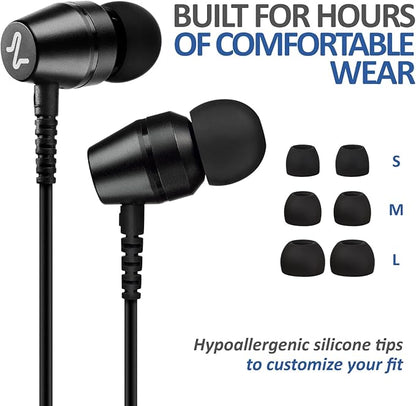 LUDOS OMNITONE USB C Headphones for iPhone 16 15 Pro Max Plus iPad Pro, 5 Years Warranty, USB-C Earbuds for Samsung Galaxy S24 S23 Ultra S22 S21 FE S20 A55 A54 A53, USB Type C Earphones - Black