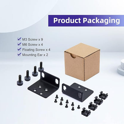 19" Rack Mount Kit for 17.3 inch Wide Switches, Compatible with Select Buffalo Tech, Dell, Cisco, D-Link, NETGEAR, Linksys and TRENDnet Products