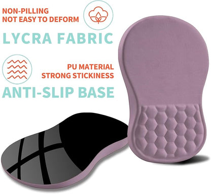 Ergonomic Mouse Pad Wrist Support with Memory Foam Massage Bulge, Carpal Tunnel Pain Relief Mousepad Wrist Rest for Mouse(12x8 inch, Purple)