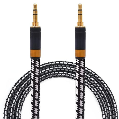 Aux Cord, Audiophile 3.5mm Stereo Audio Cable [2m (6.5 Feet), Silvered-Plated Copper core], Unbreakable and Great for Laptop, Tablets, Headphones, Cars and More.