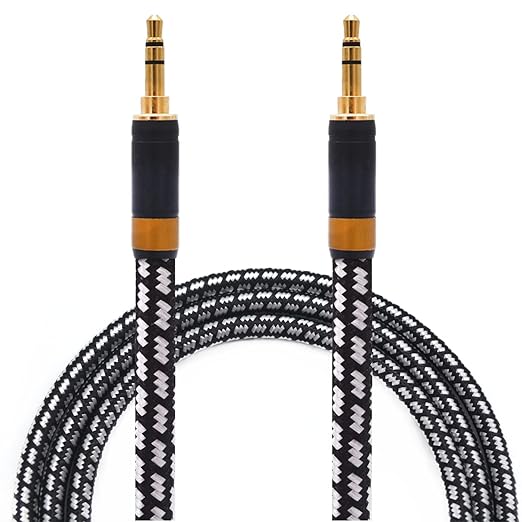 Aux Cord, Audiophile 3.5mm Stereo Audio Cable [1m (3.2 Feet), Silvered-Plated Copper core], Unbreakable and Great for Phone, Laptop, Tablets, Headphones, Cars and More