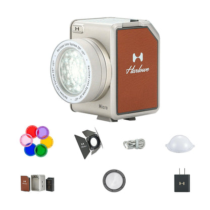 Harlowe Micro Portable Led Light for Photo and Video Recording 8W Bi-Color 2700K-6500K CRI/TLCI 96+ Soft Fill Lighting Kit for Studio and Travel Creators Micro Creator Kit