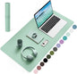 YSAGi Non-Slip Leather Desk Pad, Waterproof Laptop Computer Desk Keyboard Mat, Table Protector Blotter Mat, Large Mouse Pad for Office/Work/Home/Decor(Pale Green, 31.5" x 15.7")