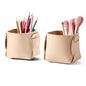HOMIEAZICOZI 2-Pack Cork Leather Desk Accessories Storage - Pencil Pen Holder - Makeup Brush Holder Organizer - Stylish Addition to Home Decor (Light Green)