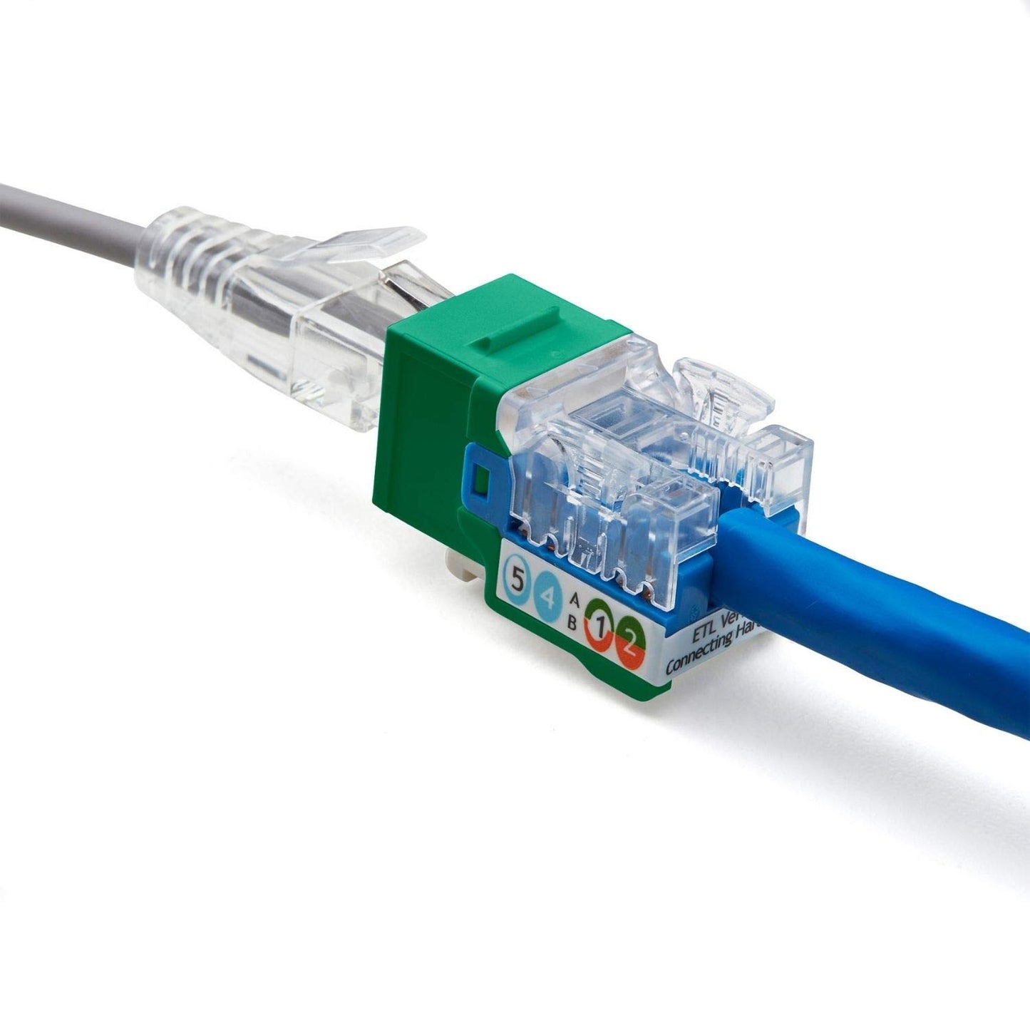 TRUE CABLE Cat6 Keystone Jack, Unshielded (UTP), 90 Degree Punch-Down, PoE++ (4PPoE) 100W, UL Listed, ETL Verified, ANSI/TIA Certified, Modular RJ45 Female, Green, 12 Pack