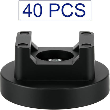 Yookeer 40 Pcs Magnetic Zip Tie Mount Base Black Magnetic Cable Clips Wire Holder Multipurpose Cable Ties Management Base Electrical Supplies for Wire (31 mm)