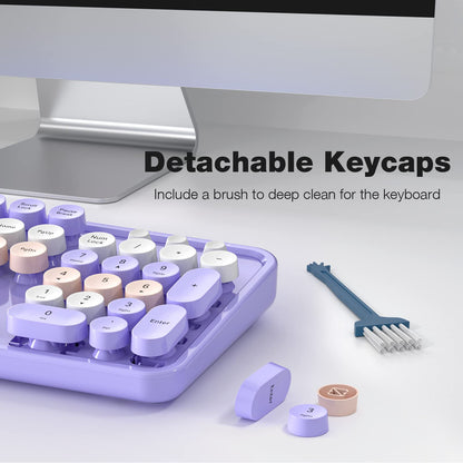 KNOWSQT Wireless Keyboard and Mouse Combo Purple - 2.4G Colorful Typewriter Less Noise Full-Size Keyboards - USB Receiver Plug and Play, for Computer, PC, Laptop, Desktop, Windows, Mac