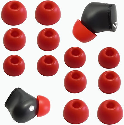 Silicone Ear Tips for Beats Studio Buds - Replacement Earbuds Cover 6 Pairs (LMS Red)