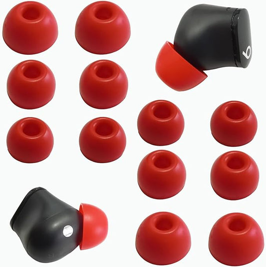 Silicone Ear Tips for Beats Studio Buds - Replacement Earbuds Cover 6 Pairs (LMS Red)