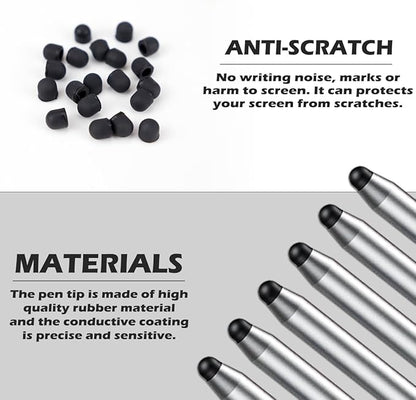 20Pcs Replacement Tips Silicone Rubber Touch Screen Pens Tips for Touch Pen (6 * 6mm)