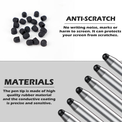 YOLUFER 20Pcs Replacement Tips Silicone Rubber Touch Screen Pens Tips for Touch Pen (6 * 6mm)