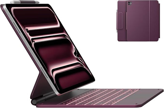 typecase Keyboard Case for iPad Pro 13-inch (M5 2025 / M4 2024), Magic Keyboard with 11 Colors Backlight, Keyboard Case with Pencil Holder, Multi-Touch Trackpad, Easy-Set Magnetic Stand, Raspberry