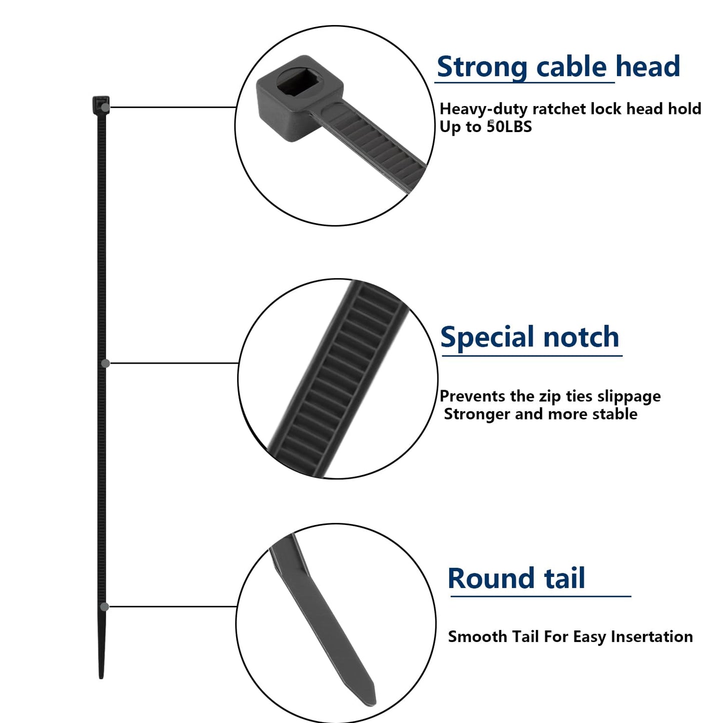 MasiStranth 800 PCS Black Zip Ties Assorted Sizes 8+12+14+18 Inch Self-locking Nylon Cable ties Heavy Duty Outdoor, UV Resistant Wire Straps for Home Office Garden Workshop Indoor Outdoor Fence