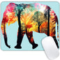 Square Mouse Pad Colorful Forest Elephant-1,Gaming Mouse Pads for Desk,Soft Computer Waterproof Non-Slip Mouse Mat