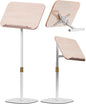 2 in 1 Dual-use Floor Book Stand & Desktop Book Stand,Height Adjustable from 33-63in, Adjustable Book Holder with Elastic Page Clips for Music Scores, Recipe, Tablet, Laptop(White)