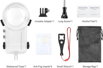 PULUZ 50m/164ft Invisible Dive Case for Insta360 X4 Underwater Waterproof Diving Housing Cover Protective PC Sealed Shell Photography Housings with Bracket Action Camera Accessories
