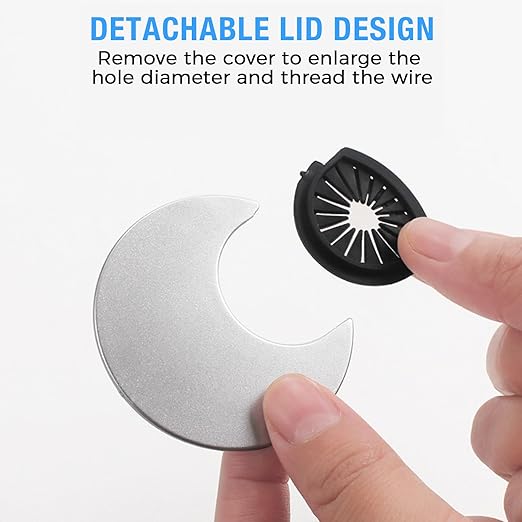 Desk Grommet 2-3/8" (60 mm), Desk Cord Hole Cover, Cable Grommet ABS Plastic, Desk Hole Grommet for Office and Home Table Cable, Detachable Cable Cord Organizer (Silver Sand 2 Pcs)