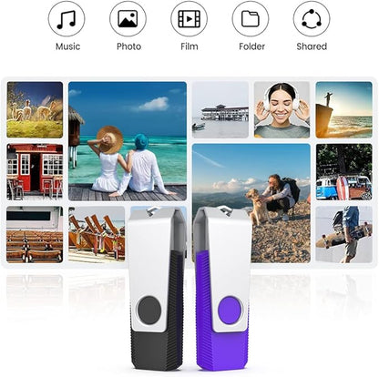 Aiibe 64GB Flash Drive 3.0 10 Pack 64GB USB 3.0 Thumb Drive USB Drive 64 GB Jump Drives Memory Stick Multi Pack 64 GB Flash Drives (64G, 10 Pack, 5 Mixed Colors: Black Red Cyan Green Purple)
