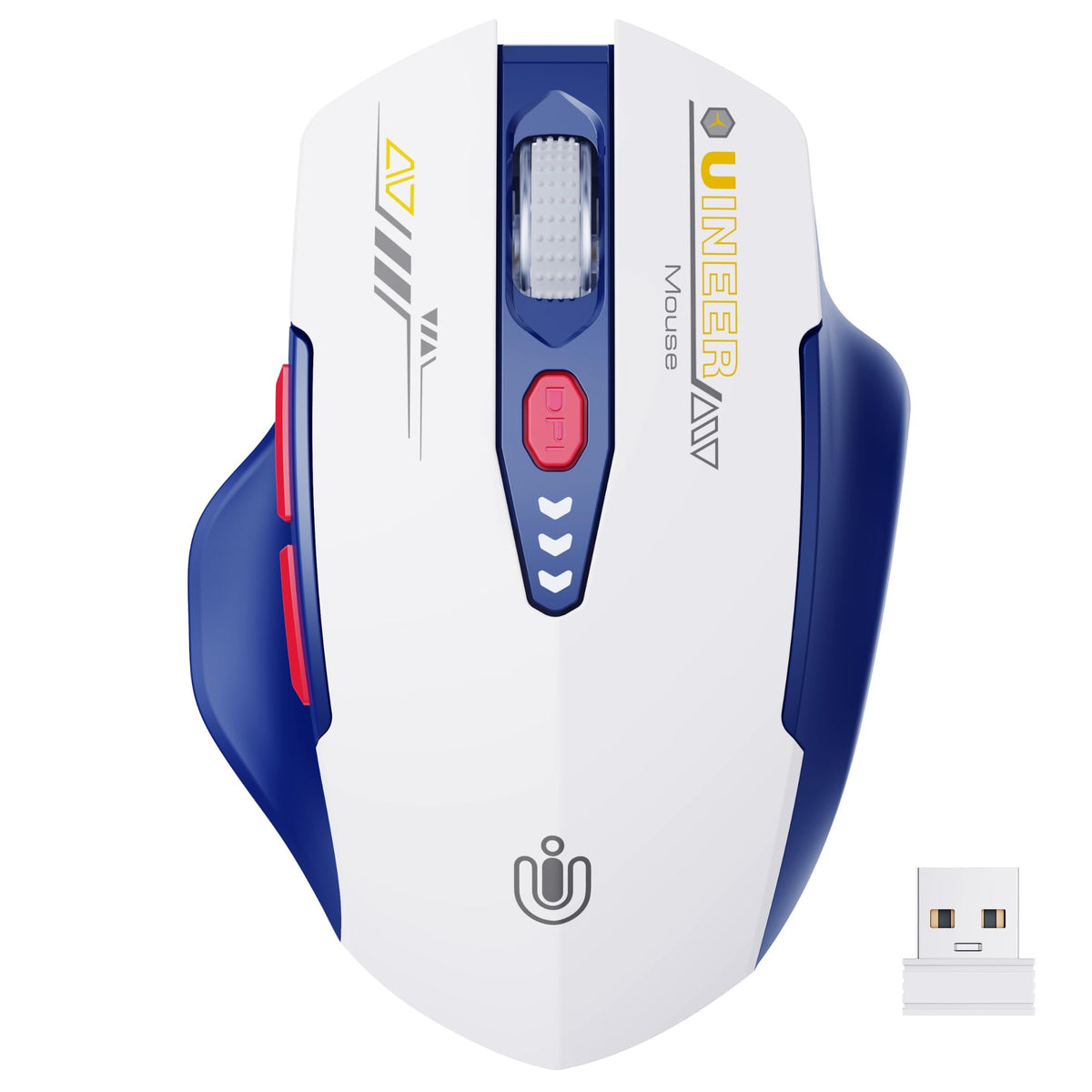 Uineer Wireless Mouse, 2.4GHz Rechargeable Computer Mouse, Battery Display
