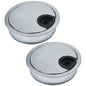 EASYEAH 2 Pcs Desk Grommet 2-1/16" / 53 mm, Desk Cord Hole Cover, Cable Grommet Metal Zinc Alloy Materilal, Desk Hole Grommet for Home & Office Pc, Detachable Cable Cord Organizer-Bright Silver