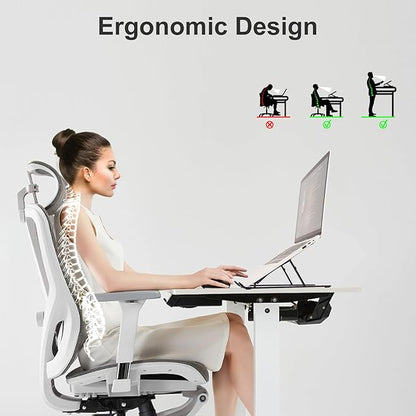 Ergonomic and Foldable Laptop Stand for Desk, Adjustable Riser, Fits All Laptops and Notebooks up to 17,Ultra-Thin,Ventilated Cooling,ABS+Silicone,Black.