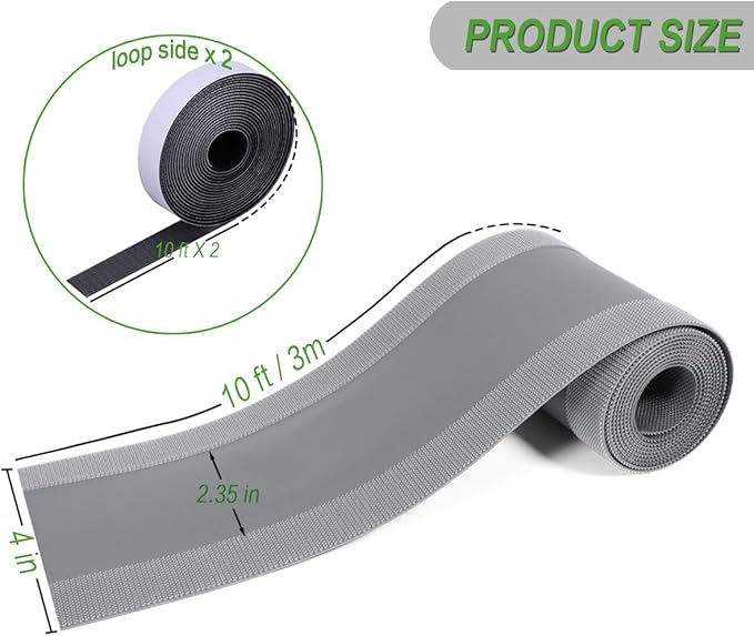 Floor Cable Covers - 10ft Oxford Fabric Cord Protector with Adhesive Hook & Loop,Waterproof Wire Storage Sleeve for Any Floor Surface,Durable Cable Management to Prevent Tripping Hazards (Gray, 10ft)
