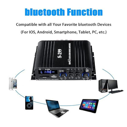 4.1 Channel Bluetooth 5.0 Mini Audio Amplifier Receiver, 4×50 W + Active Subwoofer SUB Jack Output – Hi‑Fi Car & Home Amplifier for Speaker