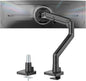 monTEK Heavy-Duty Monitor Arm for 17-57" Ultrawide Curved Screen, Supports up to 59.4 lbs, Adjustable Gas Spring Arm, 75/100 VESA Mount, Clamp & Grommet Desk Monitor Mount Single, Black