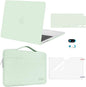 MOSISO Compatible with MacBook Air 13 inch Case 2025 2024 2023 2022 M4 A3240 M3 A3113 M2 A2681, Hard Shell&Sleeve Bag&Keyboard Skin&Webcam Cover&Screen Film for MacBook Air 13.6 inch, Tea Green