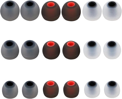 Silicone Earbud Tips - Fit for In-Ear Headphones (Inner Hole 3.8mm-5.1mm) - 9 Pairs S/M/L