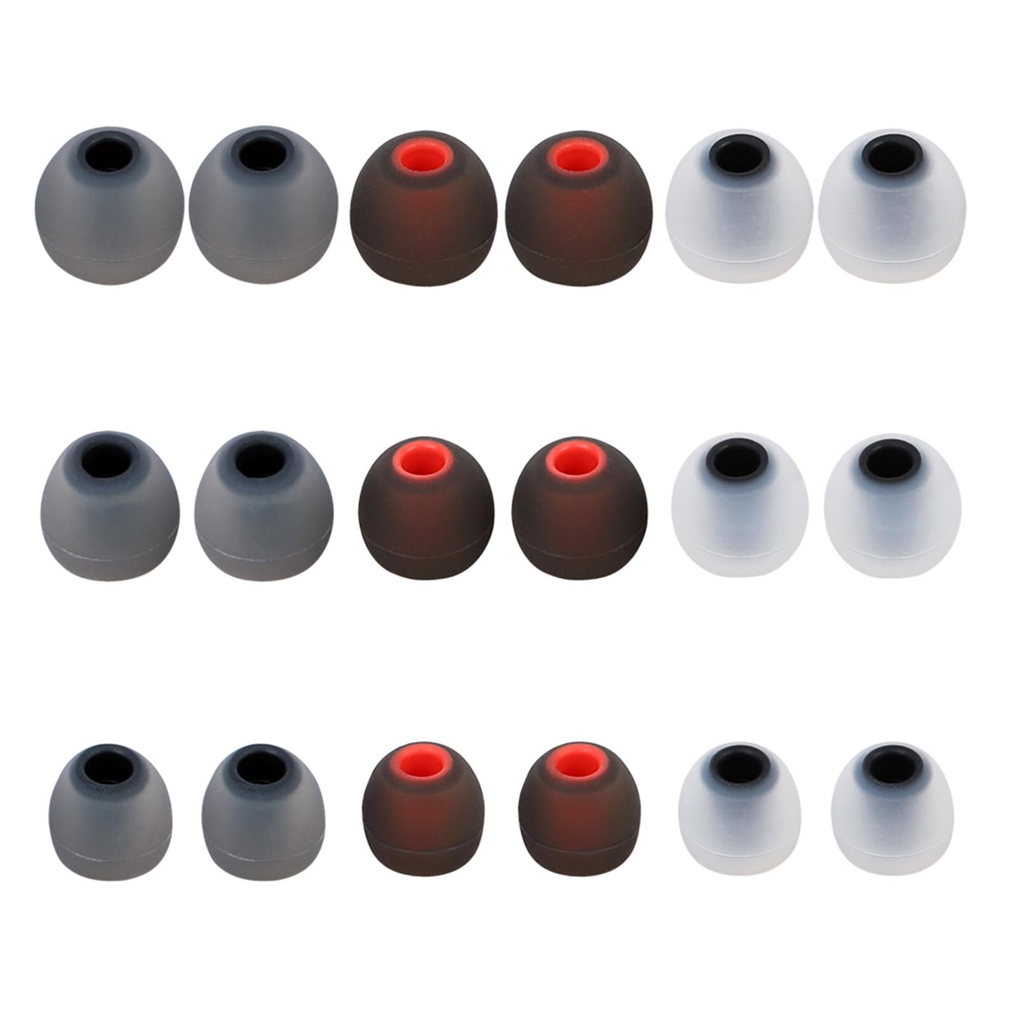 MMYQXI Silicone Earbud Tips - Fit for In-Ear Headphones (Inner Hole 3.8mm-5.1mm) - 9 Pairs S/M/L