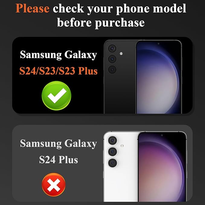 YWXTW Camera Lens Protector for Samsung Galaxy S24 / S23 / S23 Plus, [NOT for S24 Plus] 9H Tempered Glass Metal Individual Ring Camera Screen Protector for S24 Accessories (Multi-Colored)