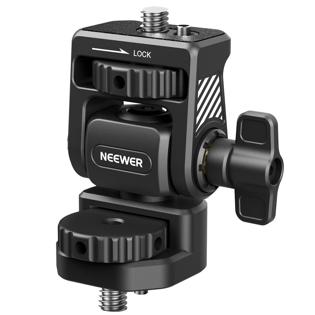 NEEWER Field Monitor Mount Monitor Holder with 1/4" Screw, 360° Swivel, 180° Tilt, Anti Twist Screw Compatible with Atomos Ninja 5" & 7" Camera Monitor Compatible with SmallRig Camera Cage, MA021