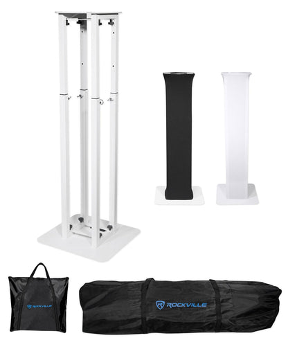Rockville RTP82W 8 ft Adjustable White Totem Moving Head Light Stand