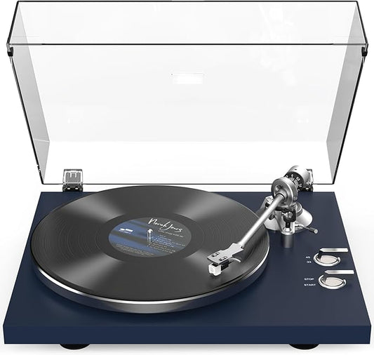 Vinyl Record Player Turntables with Wireless Output Connectivity Vinyls Players Belt-Drive 33 45 RPM Dark Green