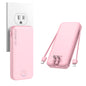 Nusyddy Portable Charger 10000mAh Fast Charging w/Built-in Wall Plug White