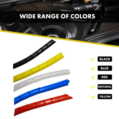 Kable Kontrol Vortex Spiral Cable Wrap - 3/8” Inch 100’ Feet Long - Hose Protector Flexible Polyethylene Wire Conduit Tubing Cable Sleeve Cord Cover to Organize Wires – Black