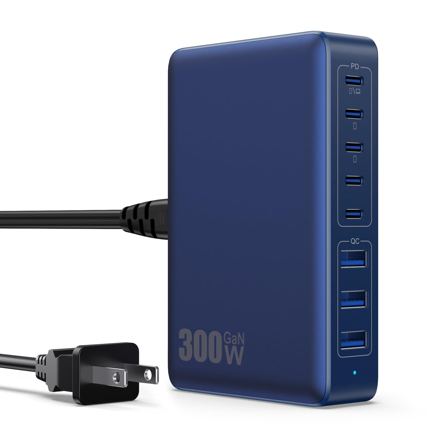 USB C Charger 300W USB C Charger Block 8-Ports GaN IV Fast Charging Station,PD 100W Laptop Charging Hub Wall Charge Adapter Compatible with MacBook/Air,DELL,Steam Desk,iPhone 16/15/14,Galaxy